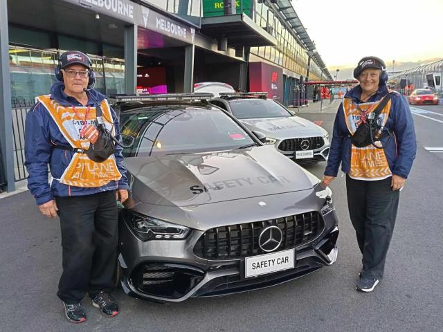 Brad and Bernice with the AMG Safety Car